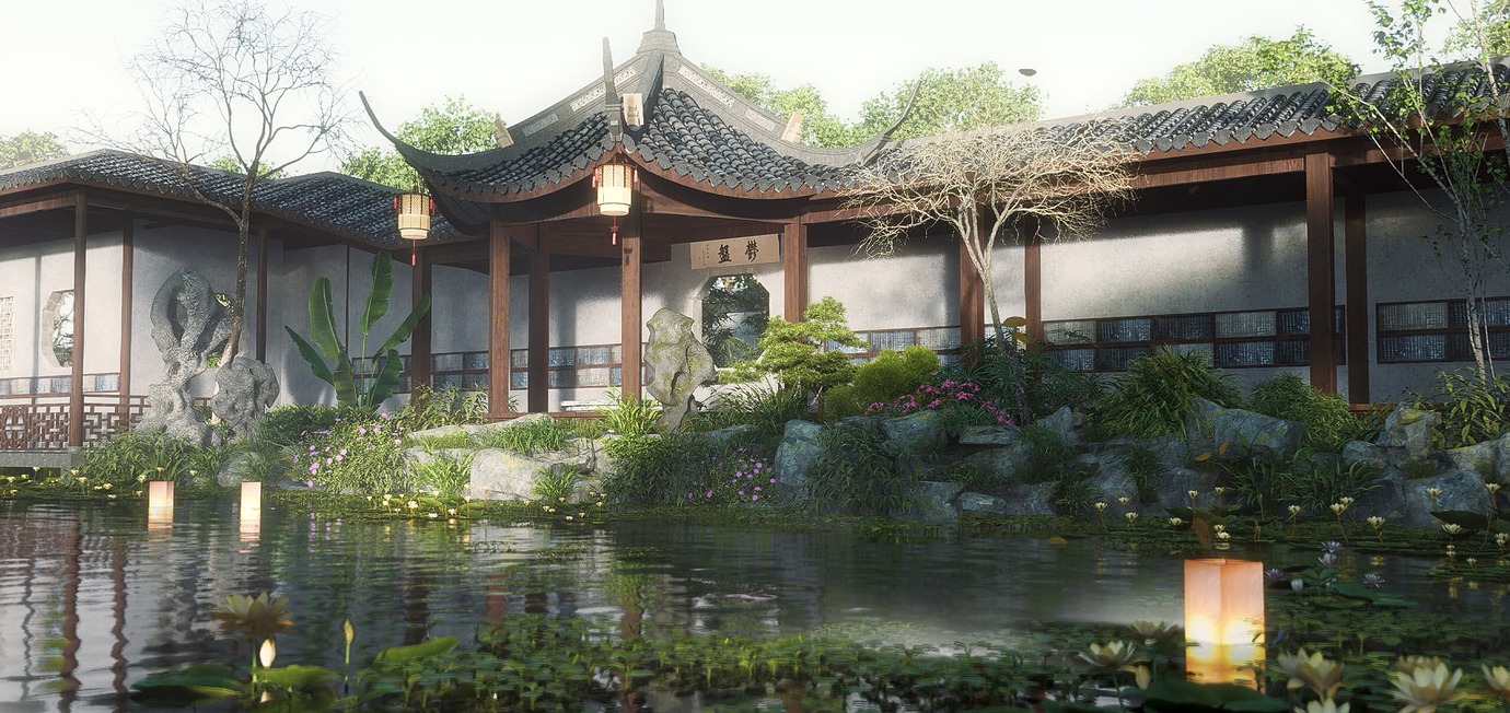 漫步中式庭园，画卷里的诗意空间
