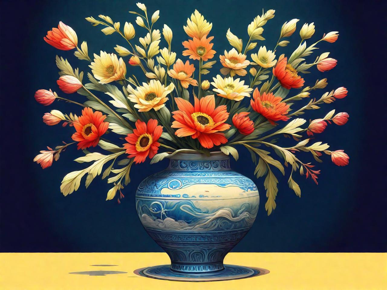 《花瓶插画：唤醒视觉的艺术盛宴》