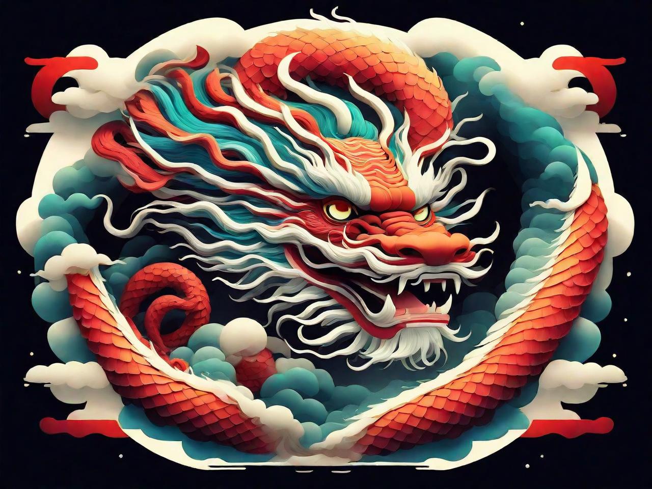 龙舞几何，平面设计中的东方韵味