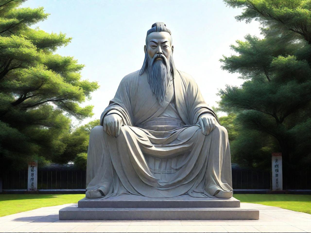孔子雕塑：平面设计中的文化传承与创新