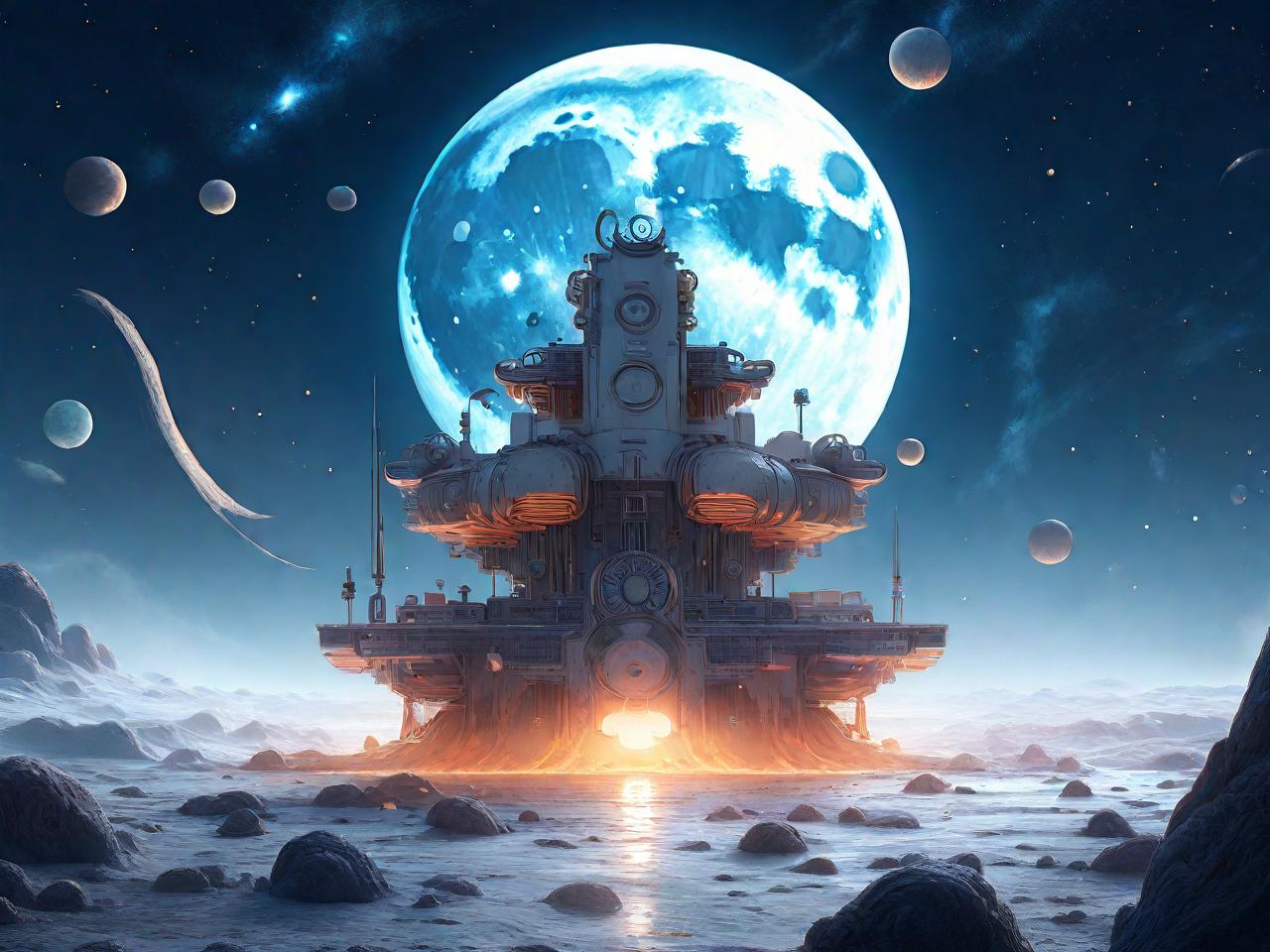 《月宫幻境：登月平面设计图片高清赏析》
