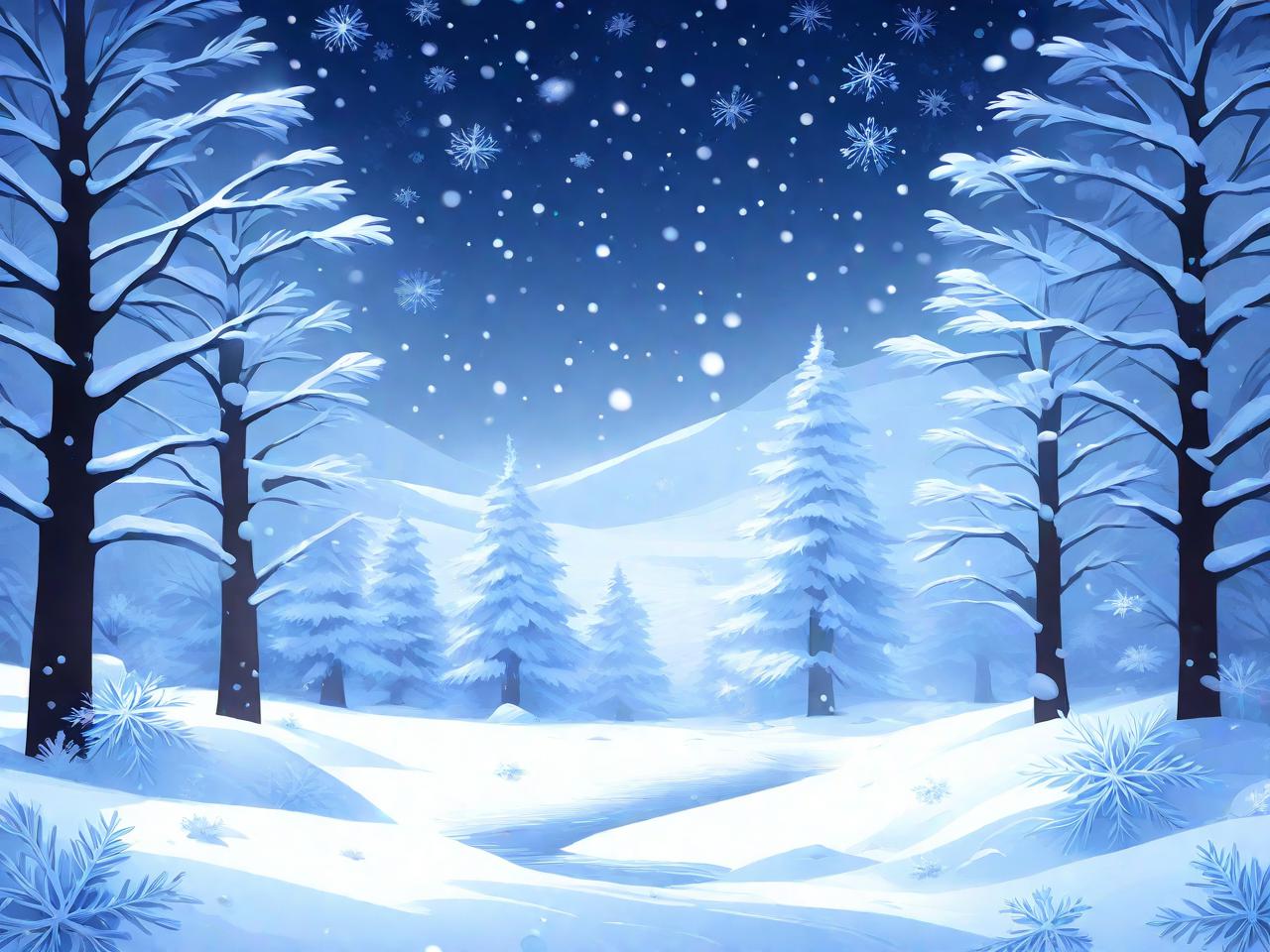 雪花纷飞，绘梦空间：雪景插画平面设计之美