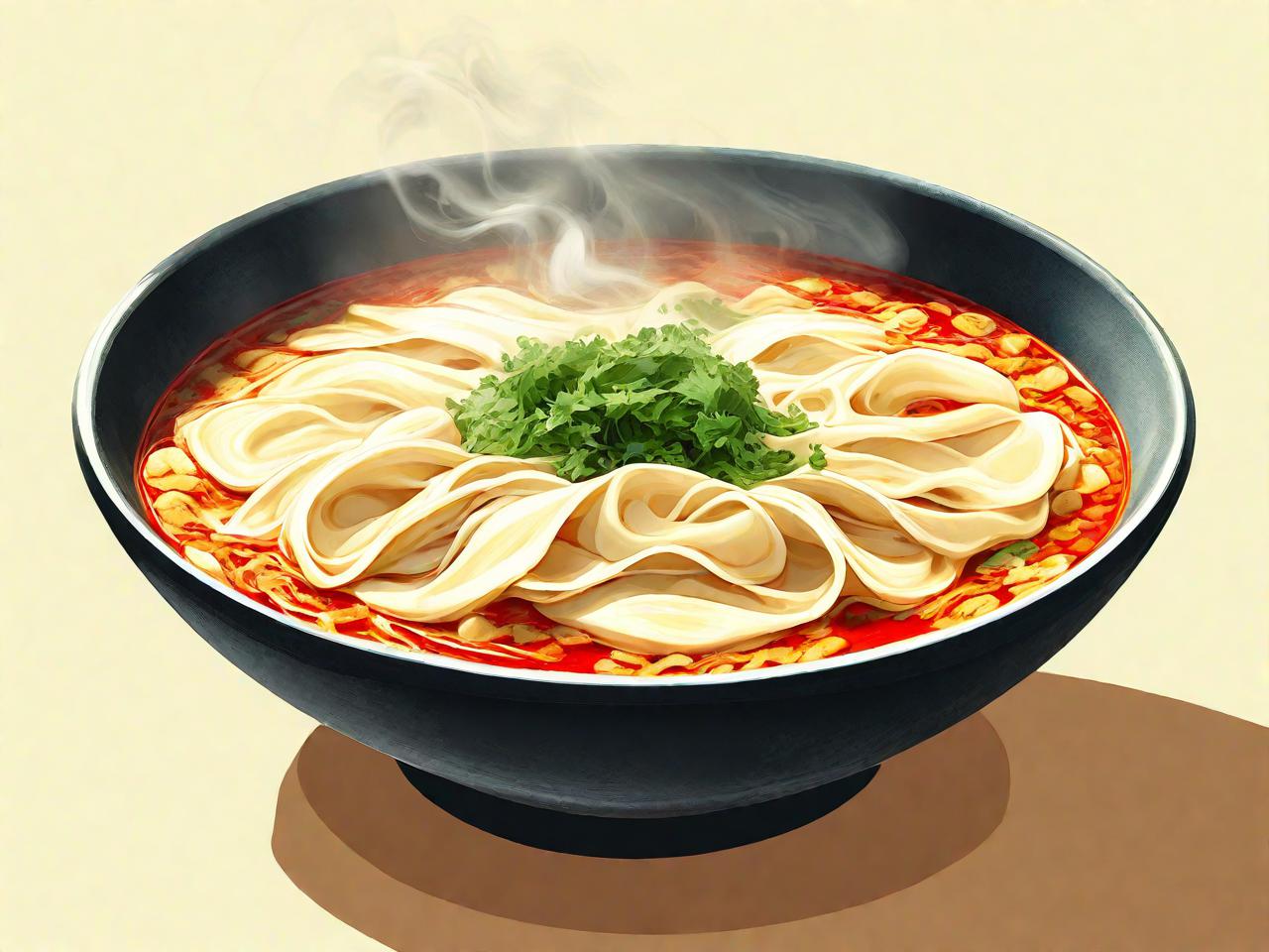 《一碗热气腾腾的烩面：平面设计中的美食画卷》