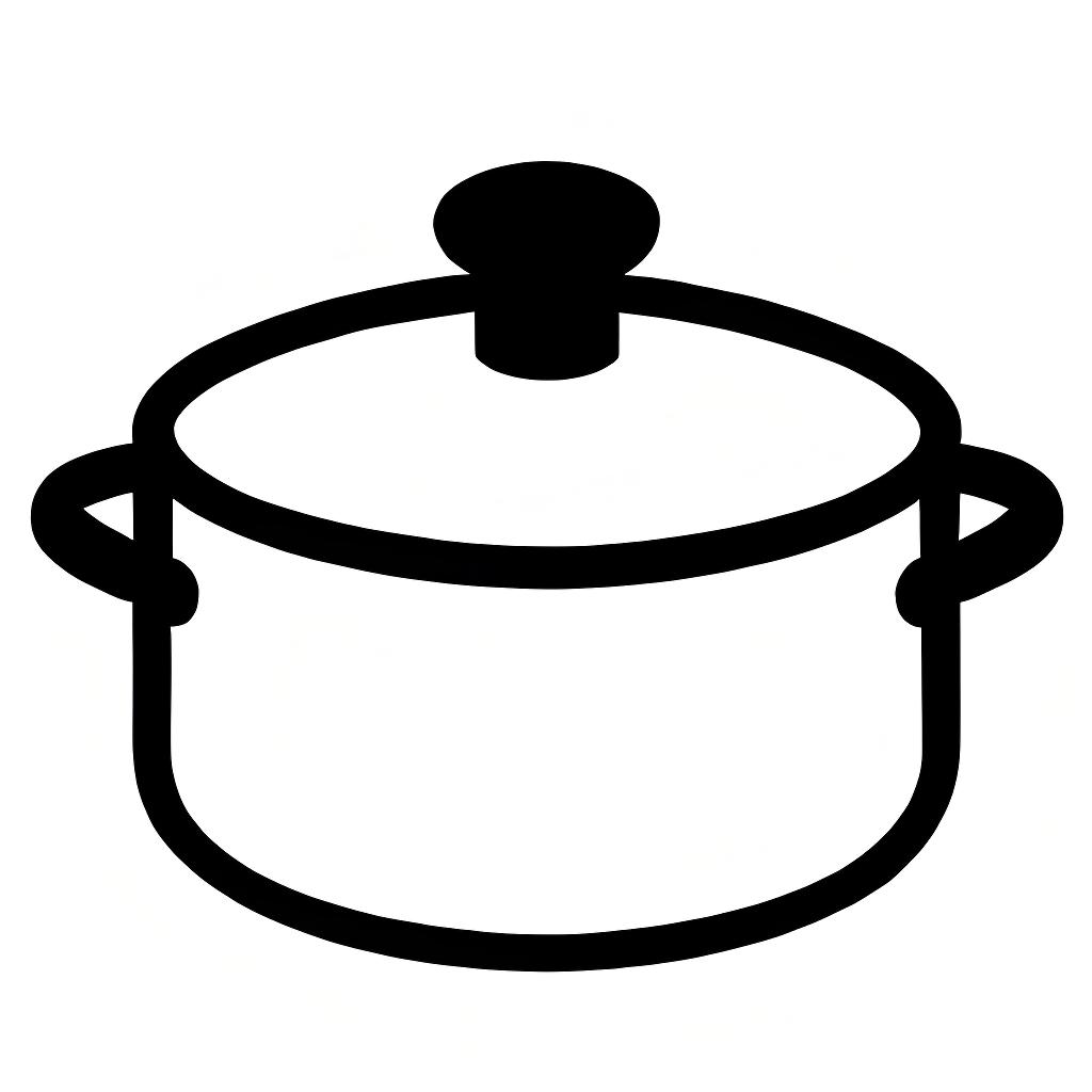锅具跃然纸上：锅简笔画平面设计之美