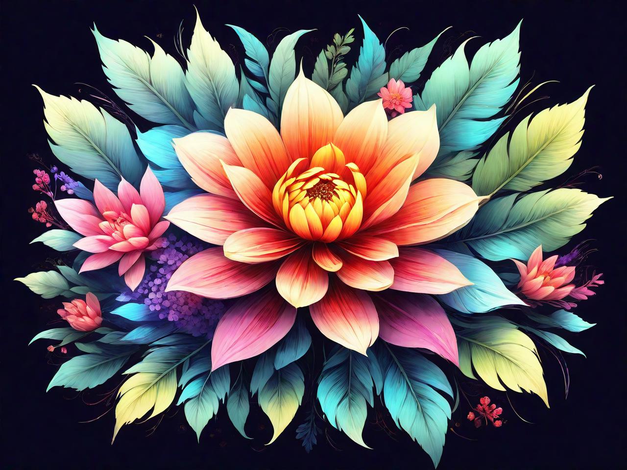 花卉平面设计图：描绘自然之美，点亮视觉盛宴