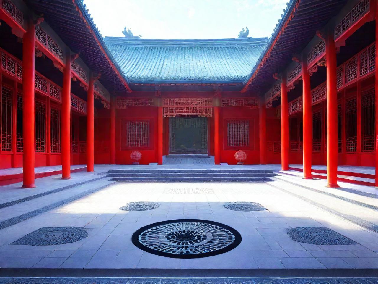 寺院天井铺平面设计：禅意与自然的和谐交响