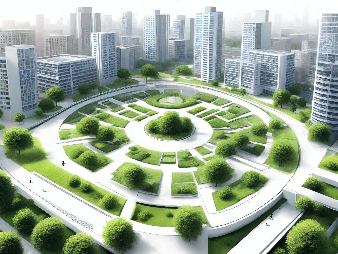 城市绿洲：广场平面设计图中的未来景观画卷