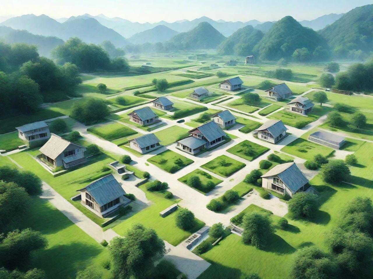 田园诗篇：乡村总平面设计的高清画卷